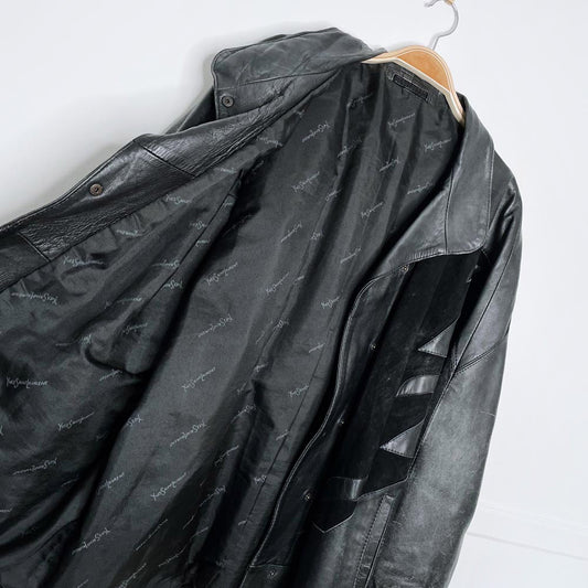 vintage 80s ysl lambskin leather and suede batwing jacket