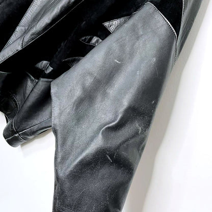 vintage 80s ysl lambskin leather and suede batwing jacket