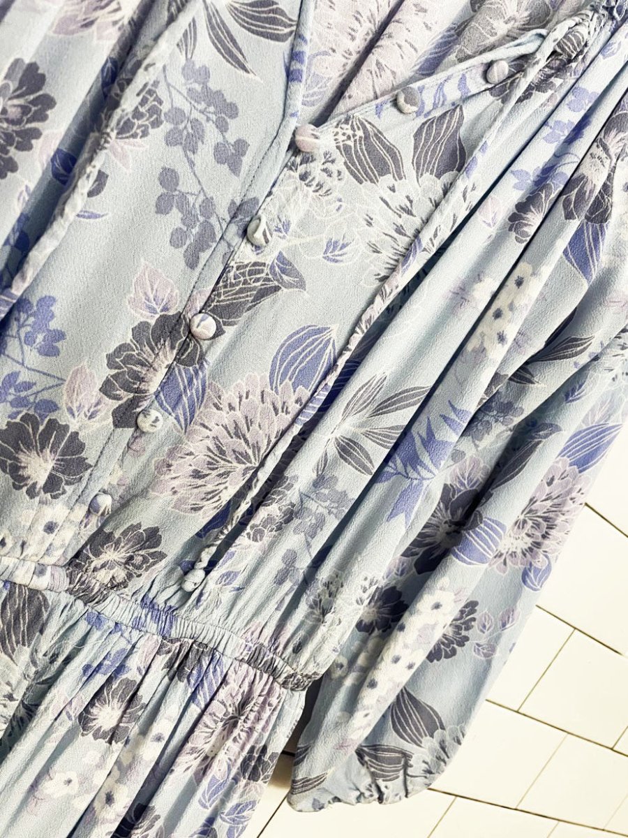 z supply montecito boho ruffled tiered floral mini dress - good market thrift store