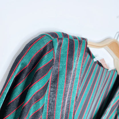 zara candy cane stripe satin wrap blouse
