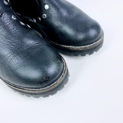 zara kids black studded moto boots - size 29