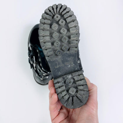 zara kids black studded moto boots - size 29