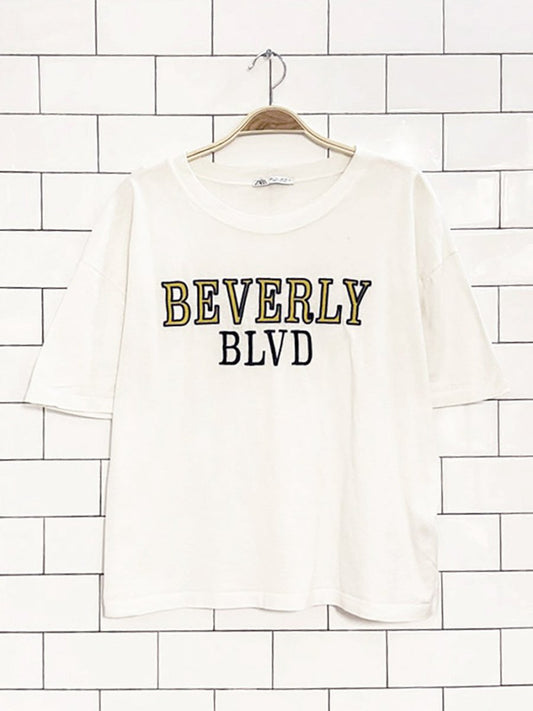 zara beverly blvd embroidered tee - good market thrift store