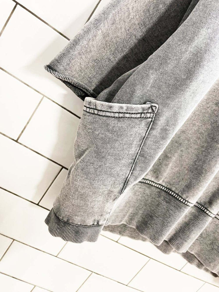 zara boxy cropped faded wash side pocket sweatshirt tee - good market thrift store