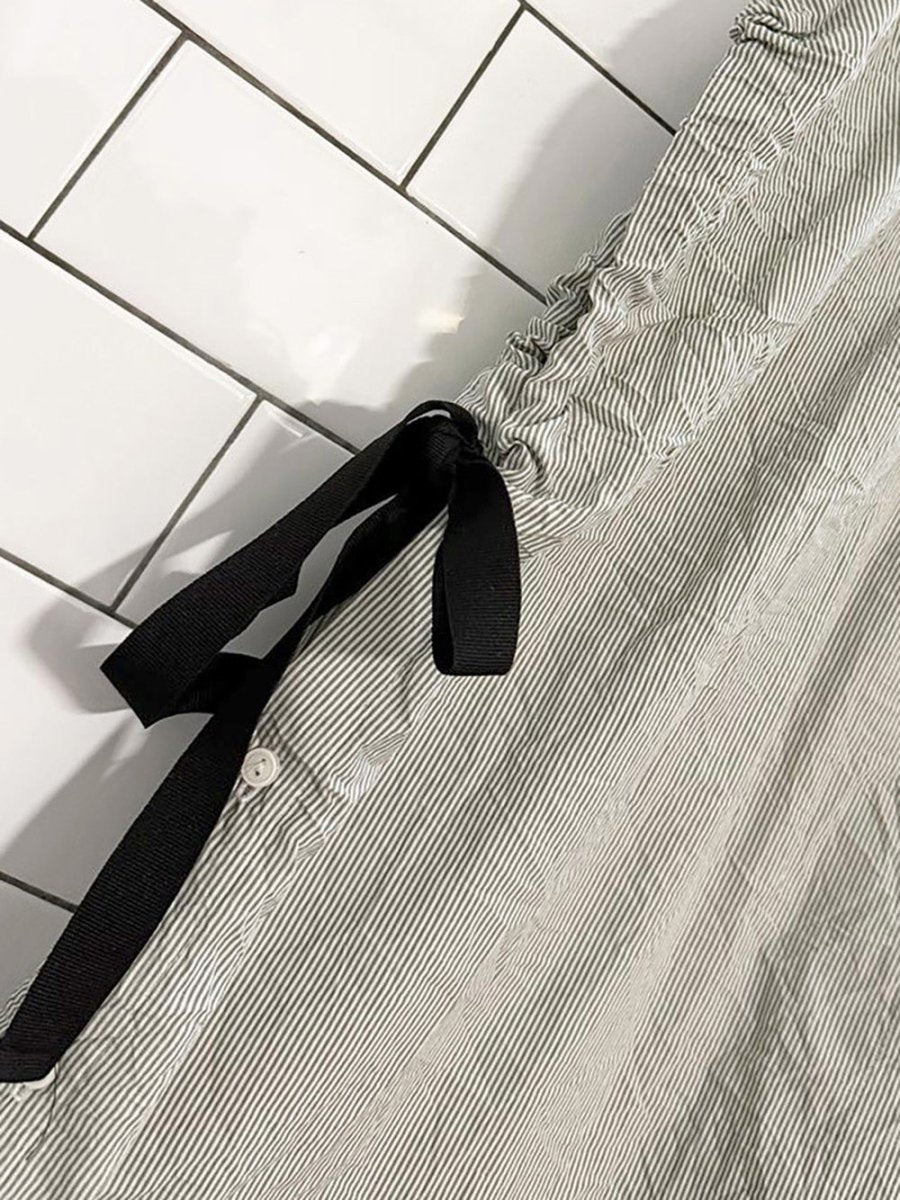 zara boxy striped ruched bow detail sleeveless blouse - good market thrift store