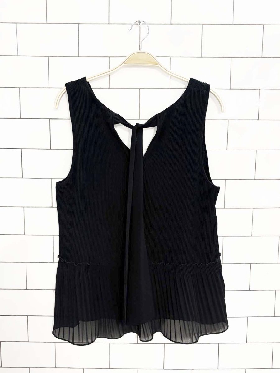 zara chiffon peplum tie back top - good market thrift store