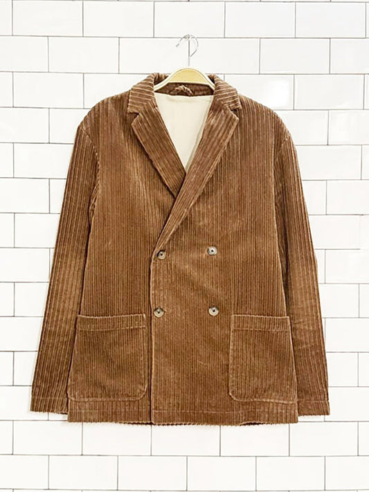 zara chunky cord double breasted blazer - good market thrift store