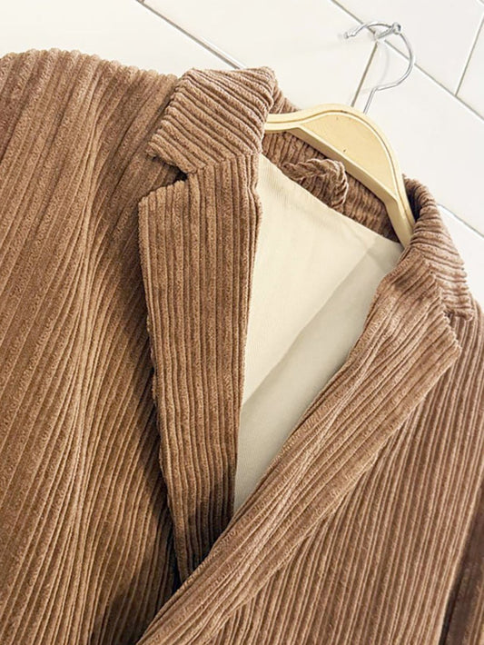 zara chunky cord double breasted blazer - good market thrift store