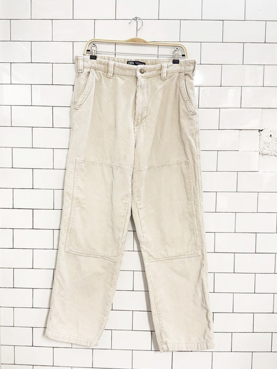 zara chunky cord double knee straight leg pants - good market thrift store