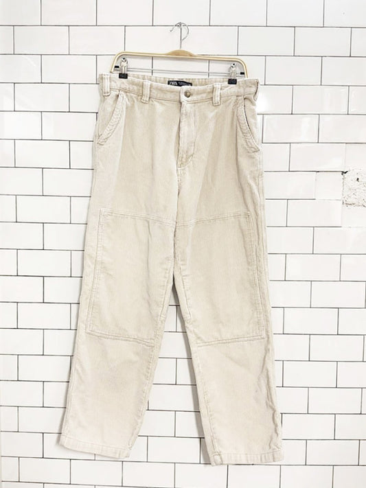 zara chunky cord double knee straight leg pants - good market thrift store