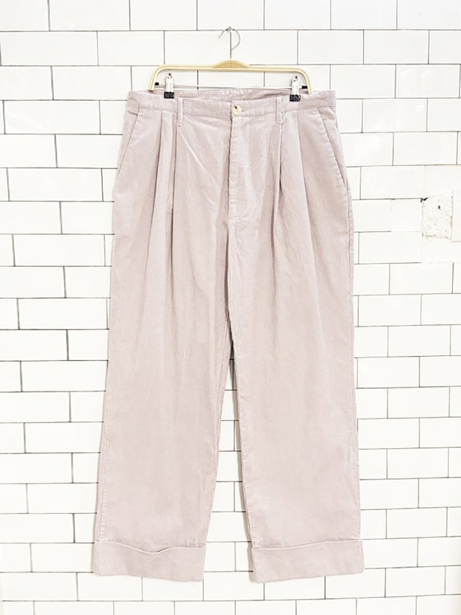 zara chunky cord pleated cuffed trousers - good market thrift store