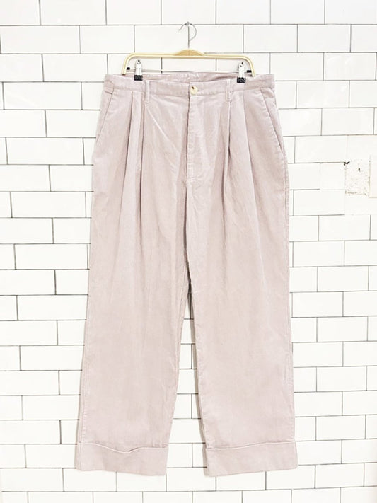 zara chunky cord pleated cuffed trousers - good market thrift store