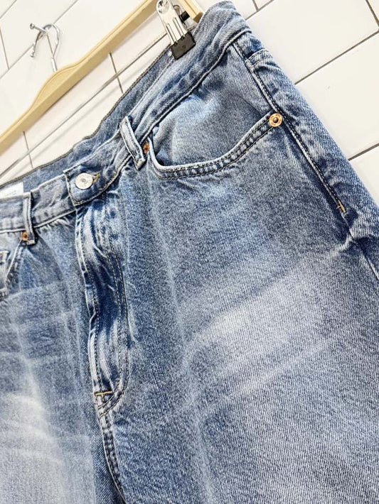 zara cut off high rise straight leg jeans - good market thrift store