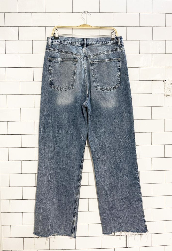 zara cut off high rise straight leg jeans - good market thrift store