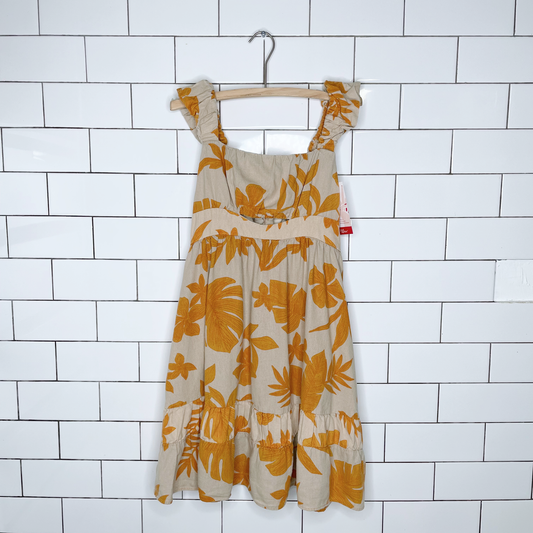 zara cut out tropical dress - size 10