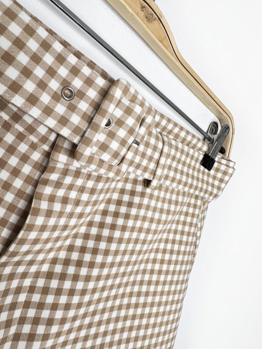 zara gingham high rise belted mini short - good market thrift store
