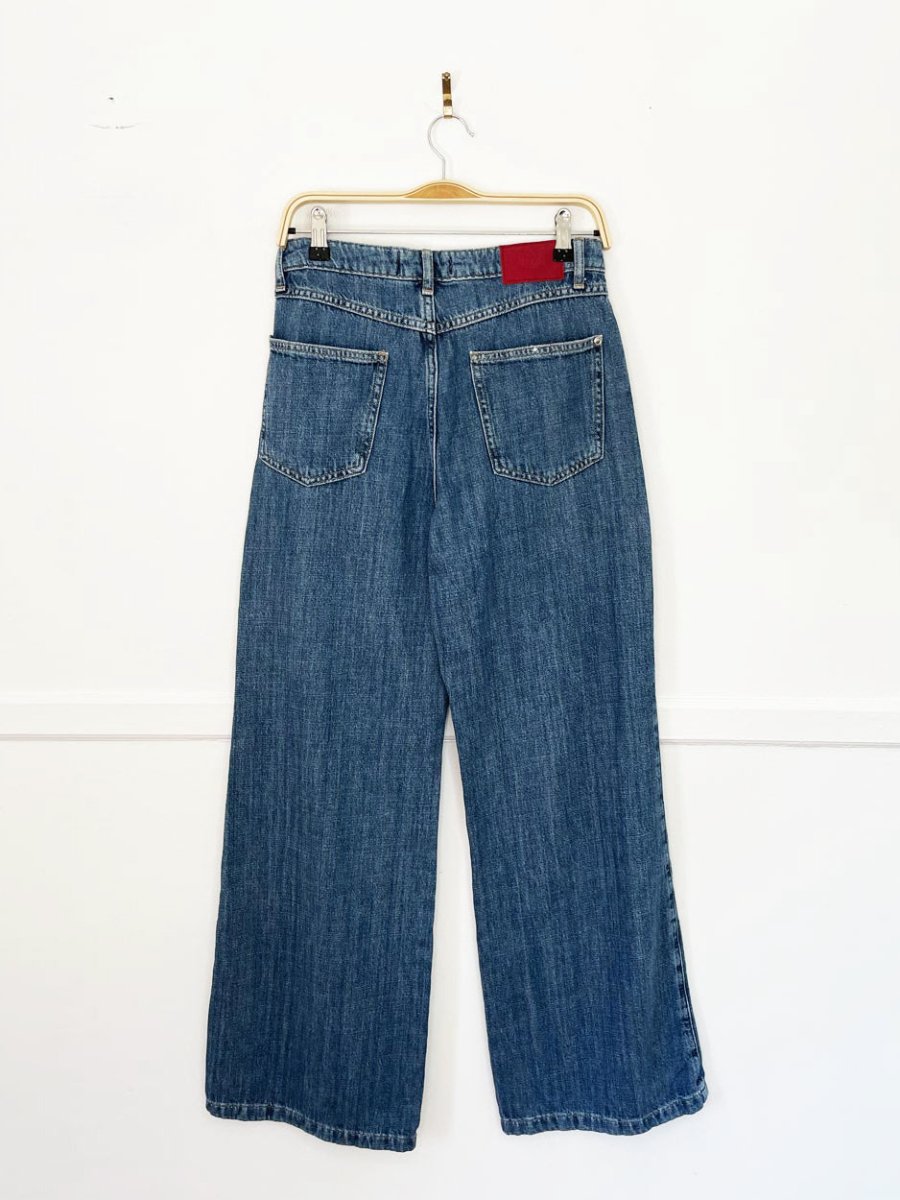 zara high rise wide leg relaxed jeans | trf - good market thrift store