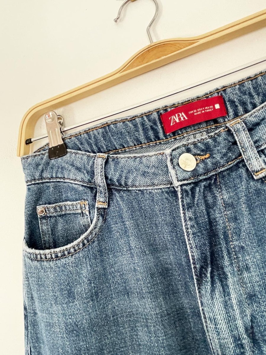 zara high rise wide leg relaxed jeans | trf - good market thrift store