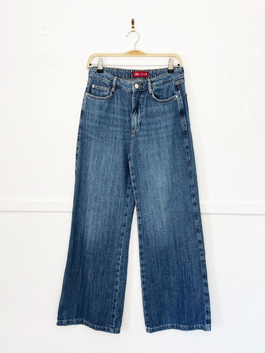 zara high rise wide leg relaxed jeans | trf - good market thrift store
