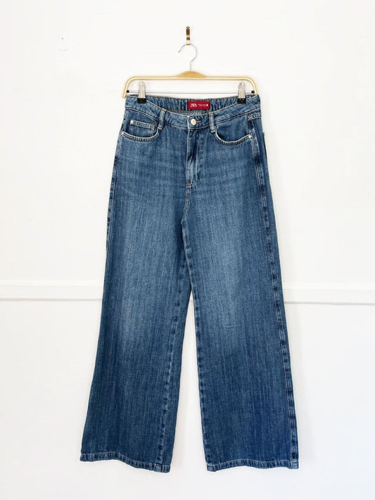 zara high rise wide leg relaxed jeans | trf - good market thrift store