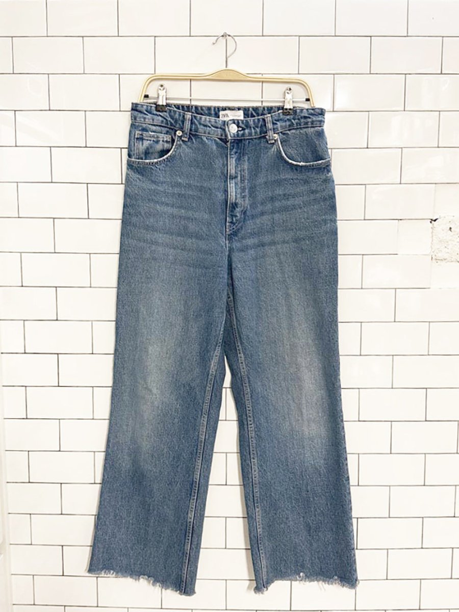 zara high waist straight leg cropped jeans - good market thrift store