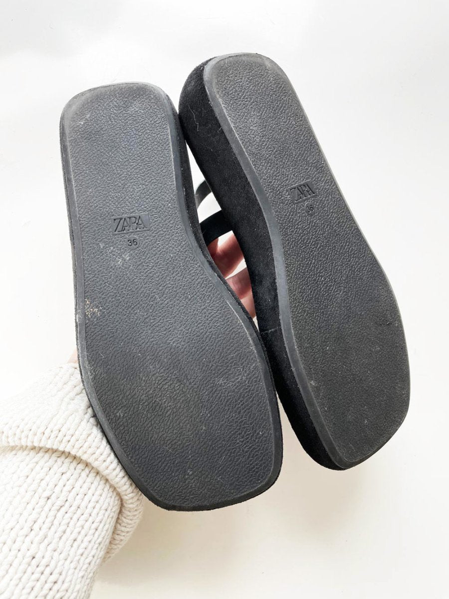 zara leather flatform thong sandal - good market thrift store