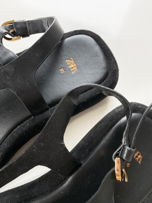 zara leather flatform thong sandal - good market thrift store