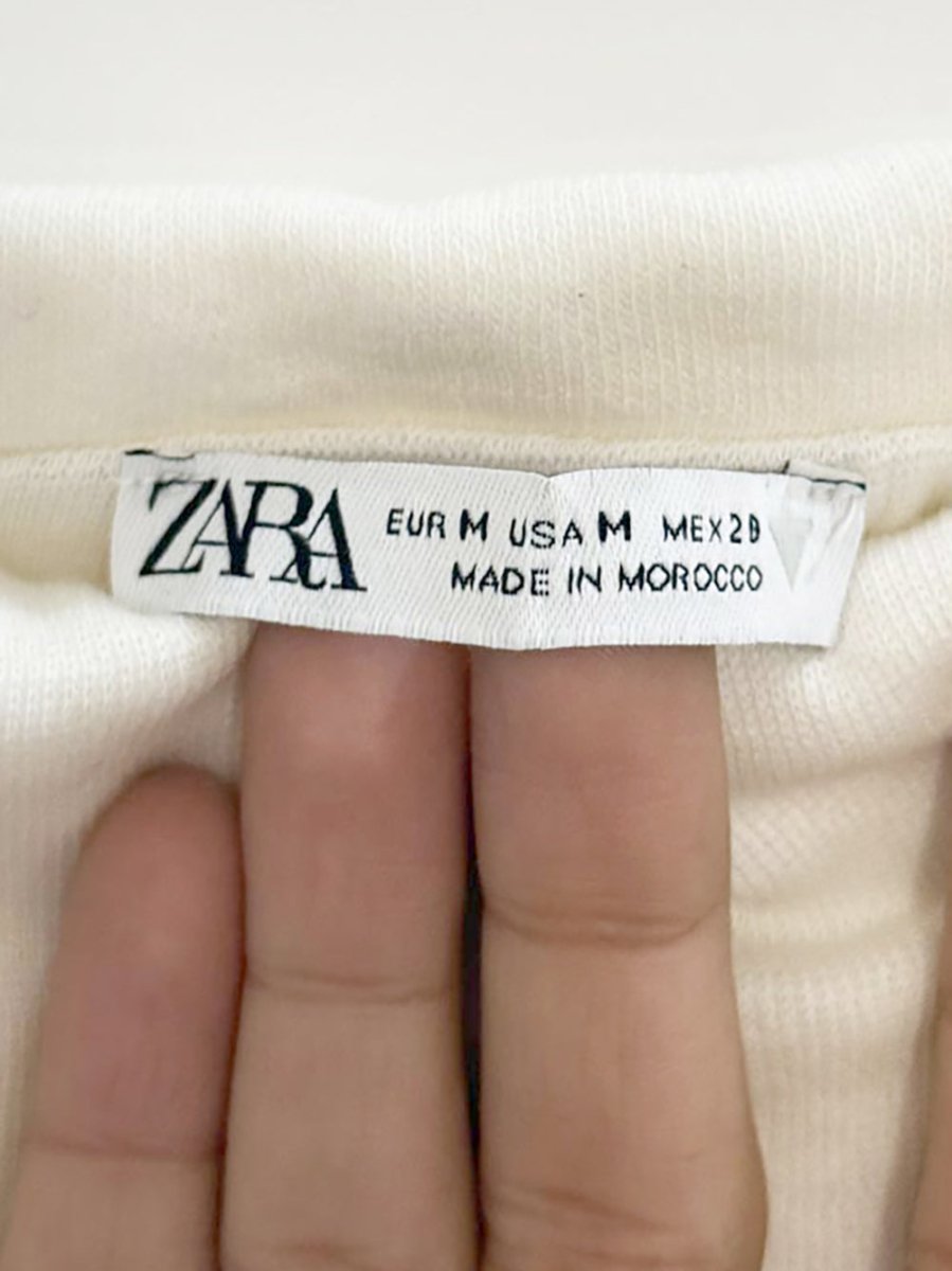 zara light knit off shoulder curly edge top - good market thrift store
