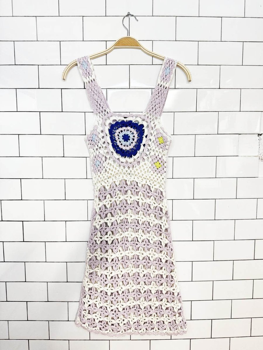 zara limited edition crochet knit mini dress - good market thrift store