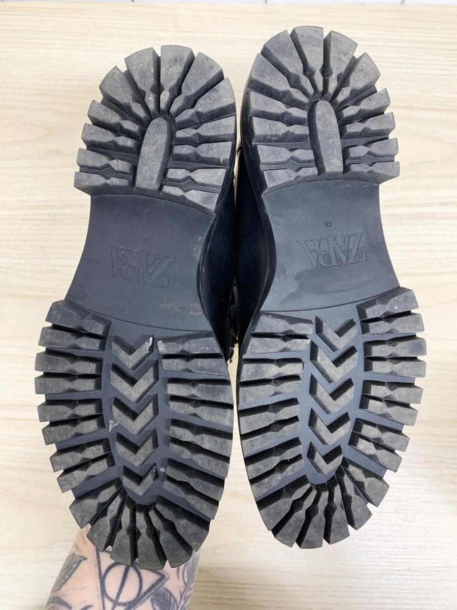 zara lug sole buckle patent chunky loafers - good market thrift store