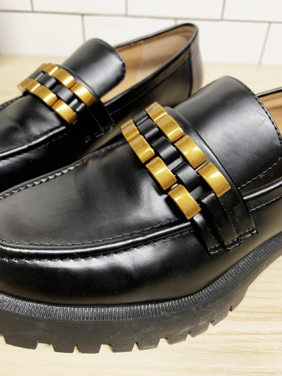 zara lug sole buckle patent chunky loafers - good market thrift store