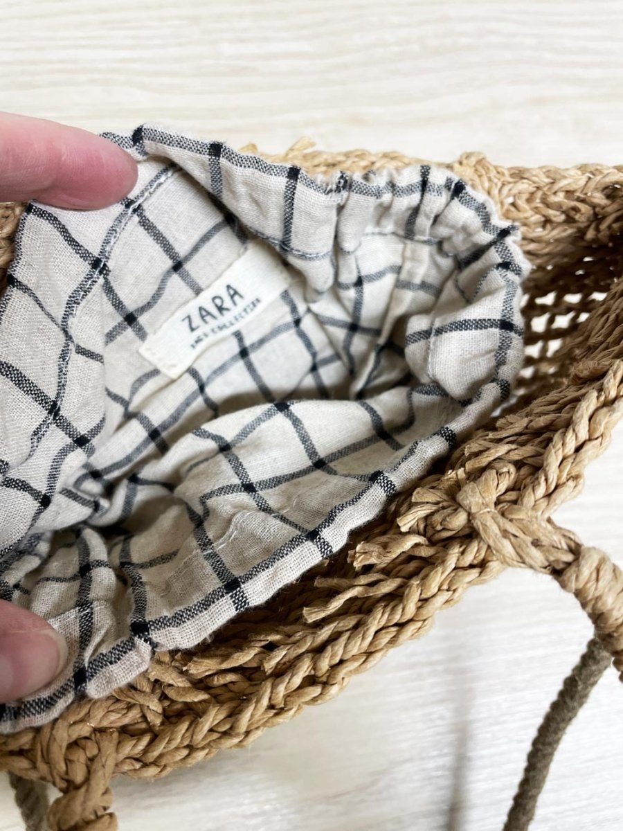 zara mini woven basket crossbody bag - good market thrift store