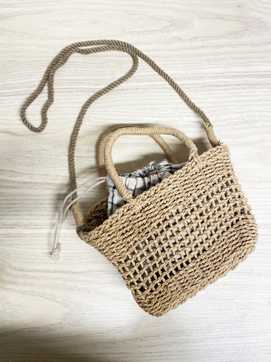 zara mini woven basket crossbody bag - good market thrift store