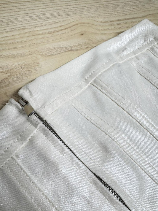 zara pearl denim panelled corset top - good market thrift store