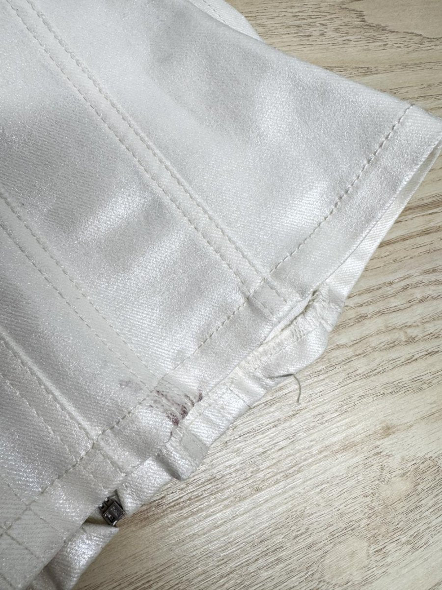 zara pearl denim panelled corset top - good market thrift store