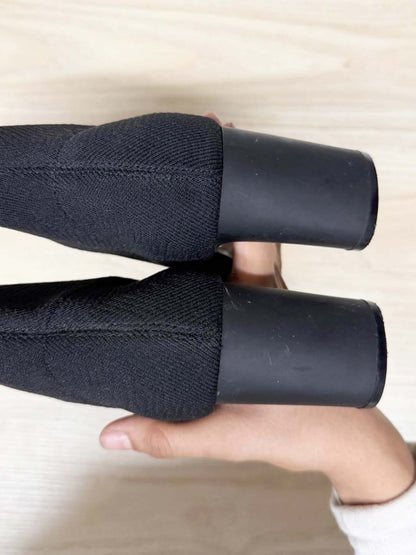 zara pointed toe sock heeled boot - good market thrift store