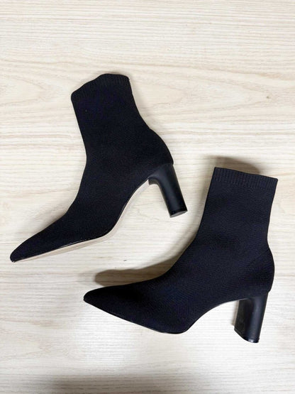 zara pointed toe sock heeled boot - good market thrift store