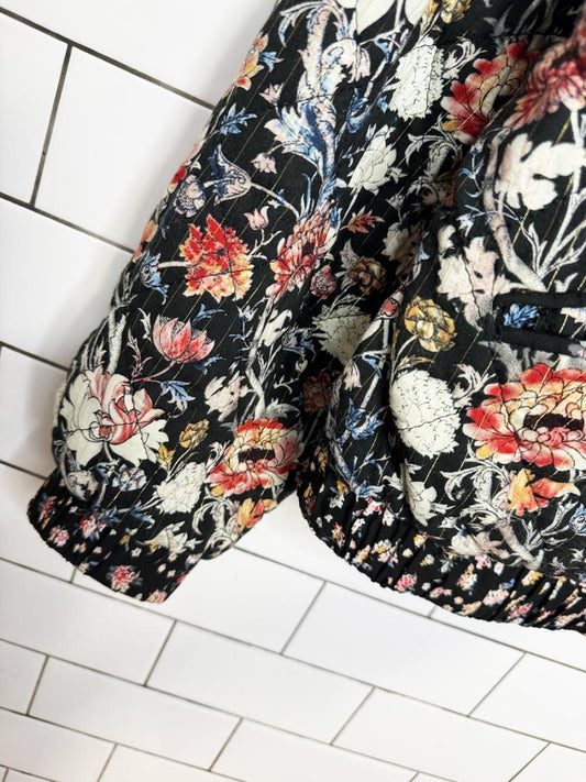 zara quilted floral summer bomber jacket - good market thrift store