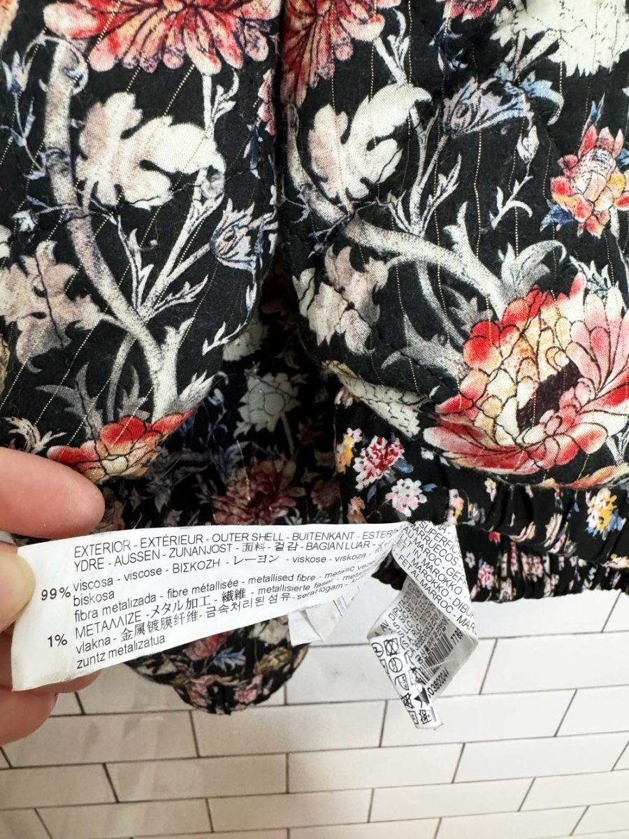 zara quilted floral summer bomber jacket - good market thrift store