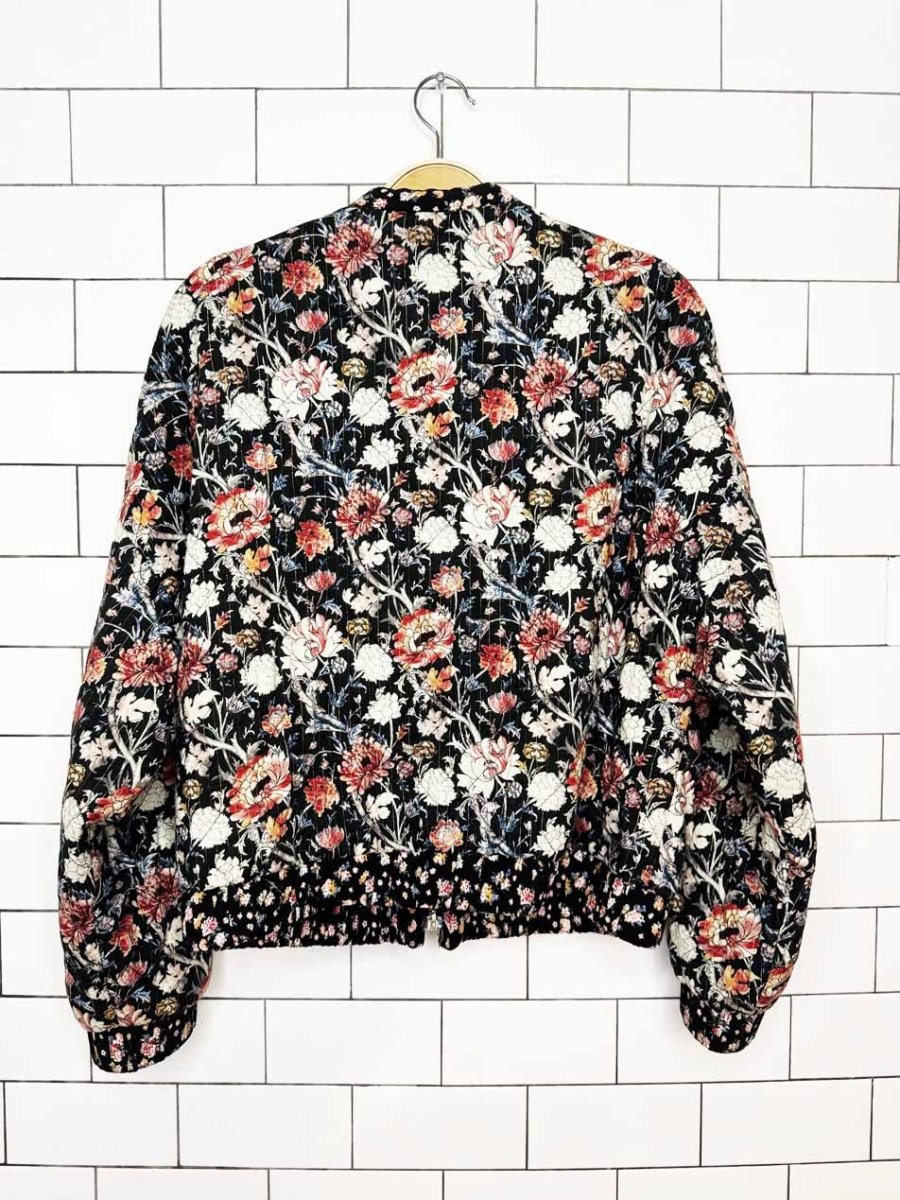 zara quilted floral summer bomber jacket - good market thrift store