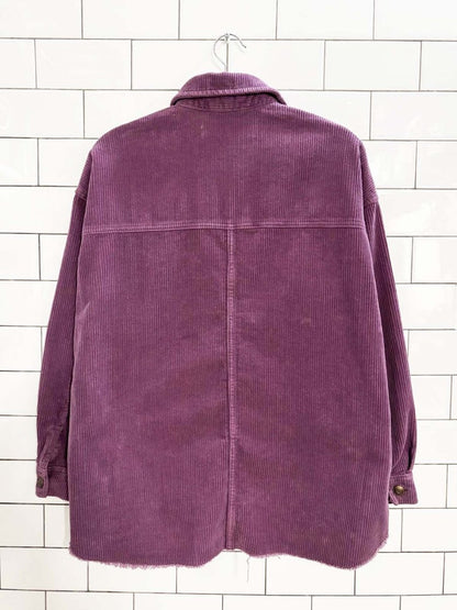 zara raw hem corduroy shirt jacket - good market thrift store