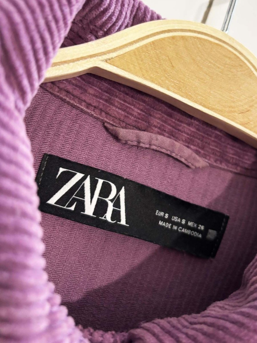 zara raw hem corduroy shirt jacket - good market thrift store