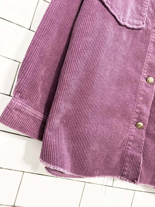 zara raw hem corduroy shirt jacket - good market thrift store