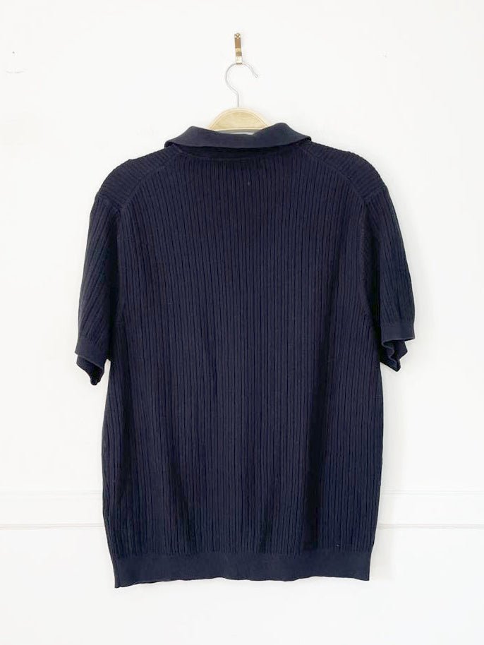 zara resort knit short sleeve polo - good market thrift store