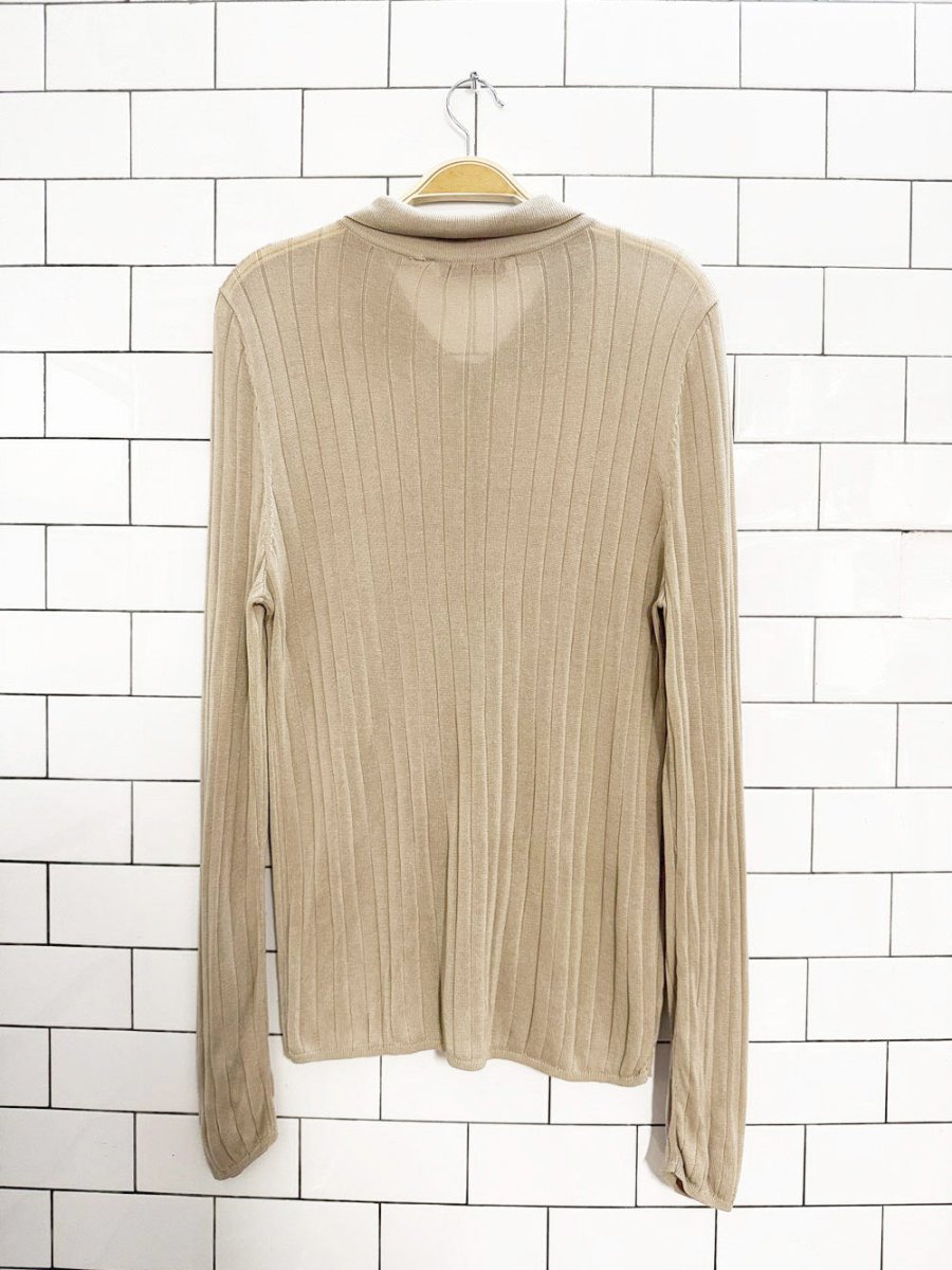 zara ribbed full button cardigan shirt - good market thrift store