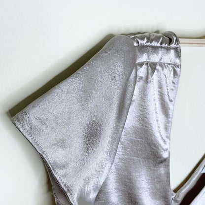 zara metallic satin crop top - size medium