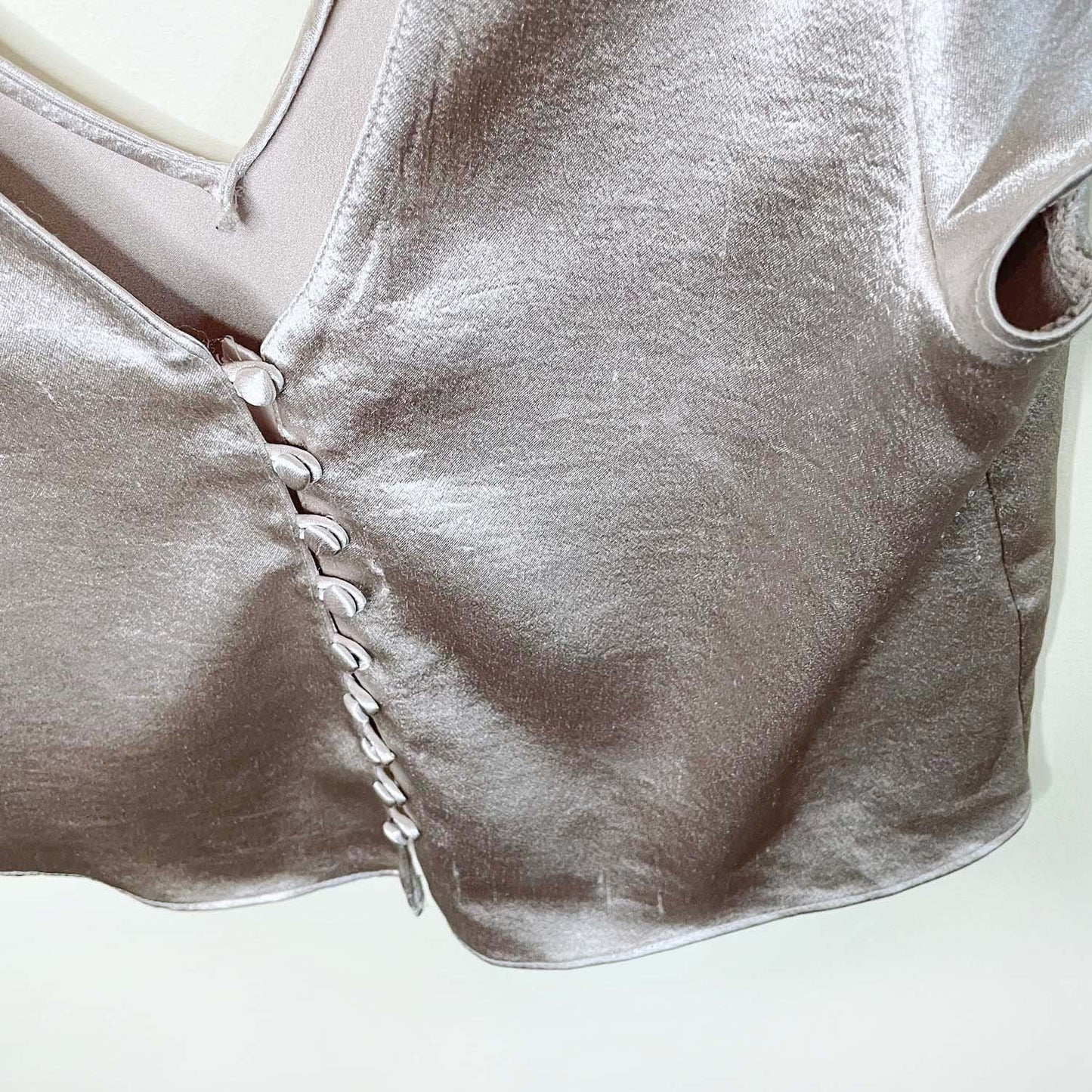 zara metallic satin crop top - size medium