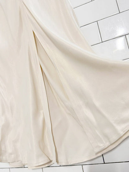 zara satin front slit maxi slip skirt - good market thrift store