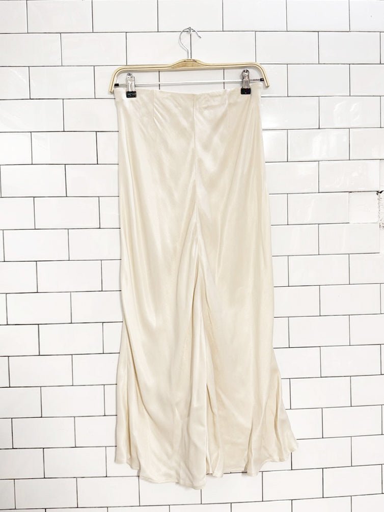 zara satin front slit maxi slip skirt - good market thrift store