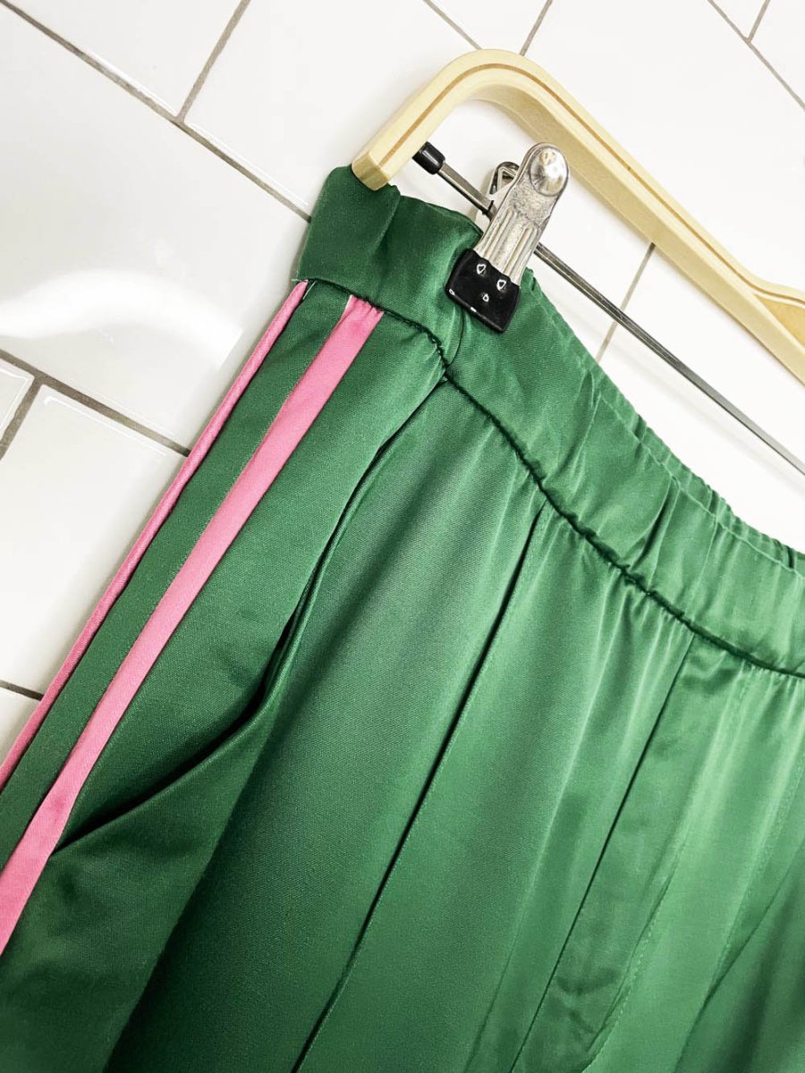 zara satin side stripe wide leg track pant - good market thrift store